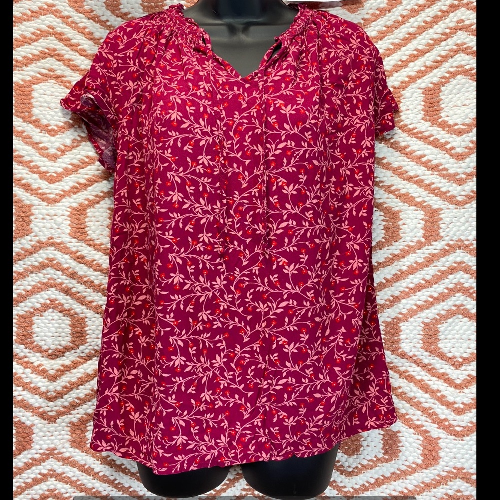 Old Navy Magenta Floral Blouse